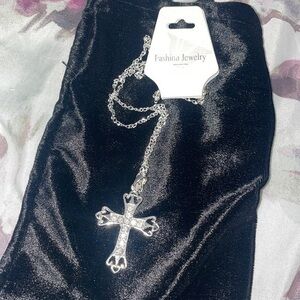 Brand new silver women’s cross necklace